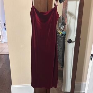 Reformation Merel Velvet Dress in Chianti